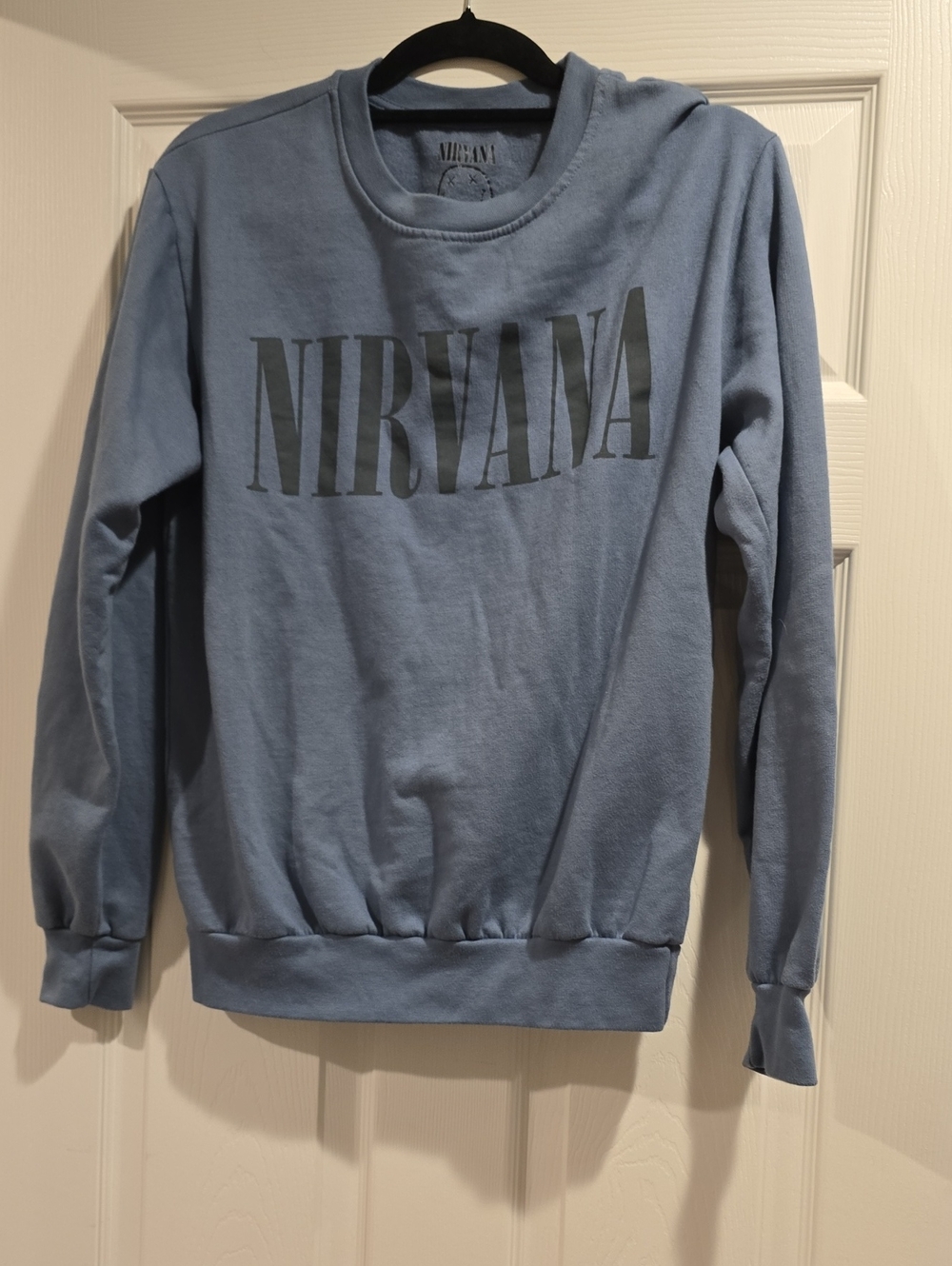 NIRVANA Dusty Blue Crewneck Sweatshirt with Slate Logo